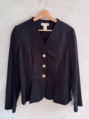 Cynthia Rowley - Black and Gold Tailored Blazer - Size M